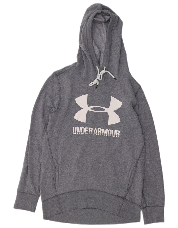 Felpa con cappuccio grafica da uomo Under Armour piccola in cotone grigio