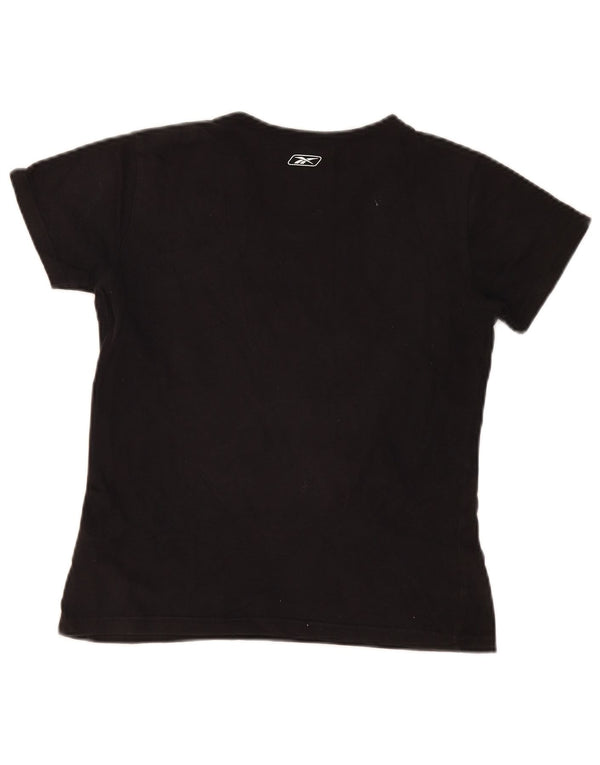 T-shirt Reebok da donna Top UK 12 Medium Black Cotton