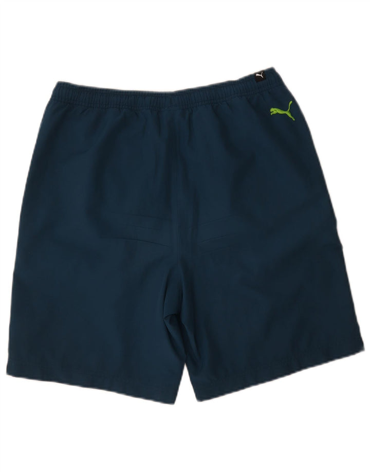 Pantaloncini sportivi grafici da uomo Puma piccoli in poliestere blu navy