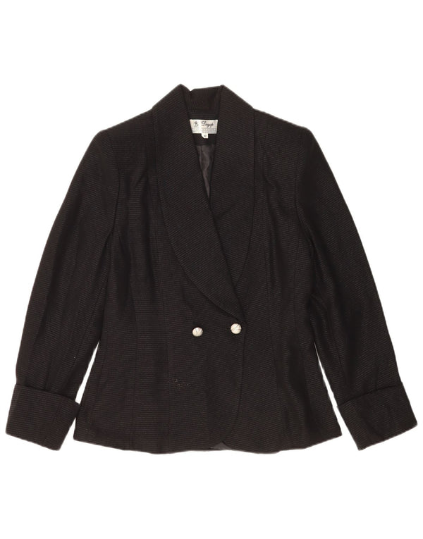 Giacca blazer doppiopetto vintage da donna IT 42 media a righe nere