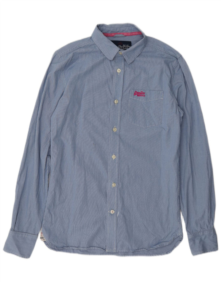 Camicia da uomo Superdry in cotone a quadri blu medio