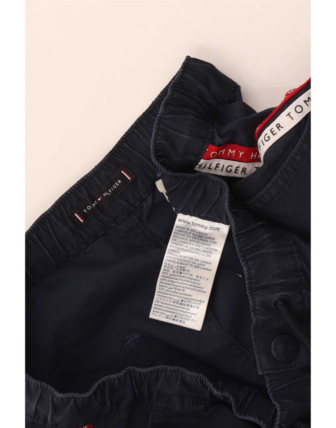 Pantaloncini chino grafici da uomo Tommy Hilfiger medi W32 blu navy color block
