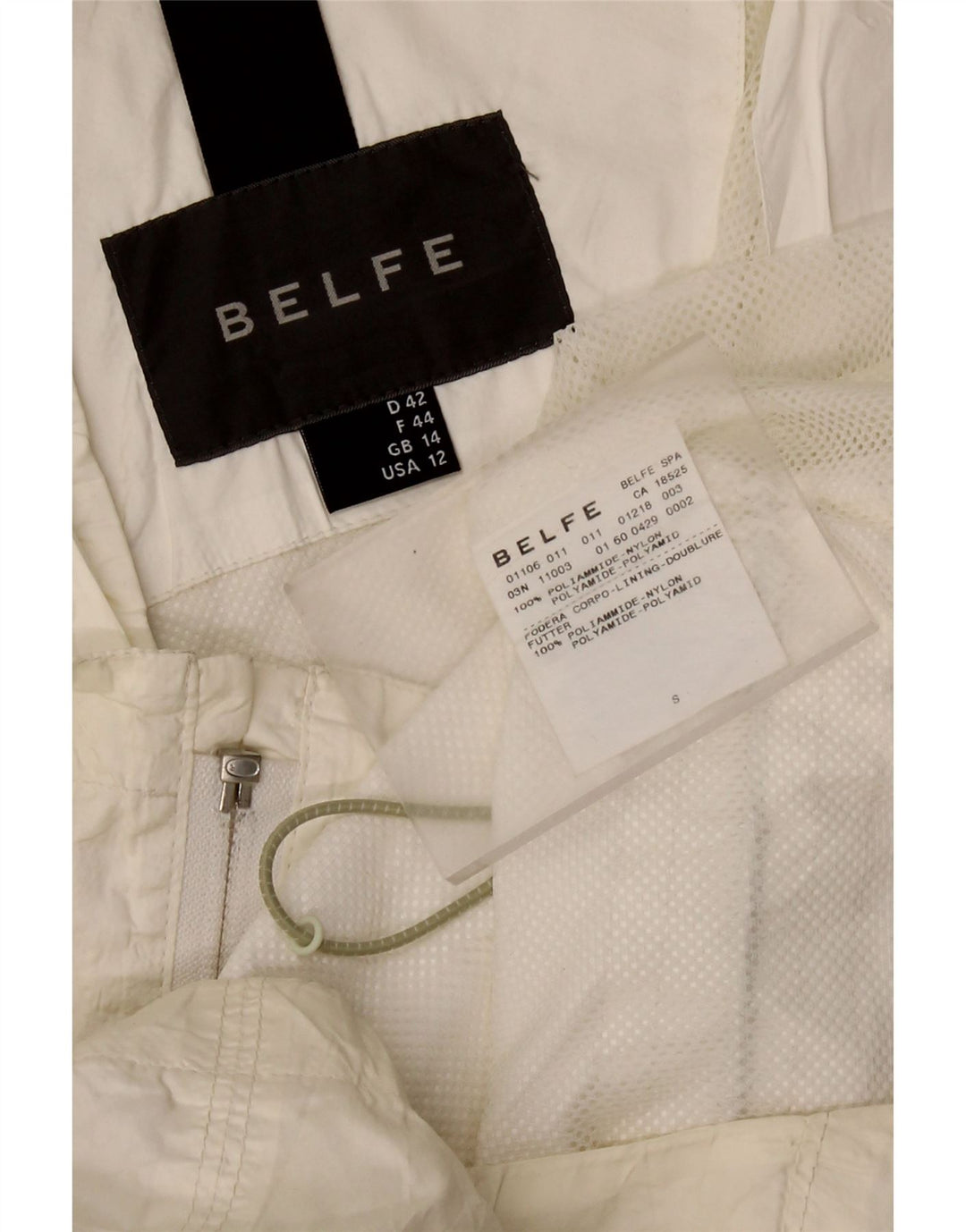 Giacca da tuta senza maniche da donna Belfe UK 14 Large Bianco Poliammide