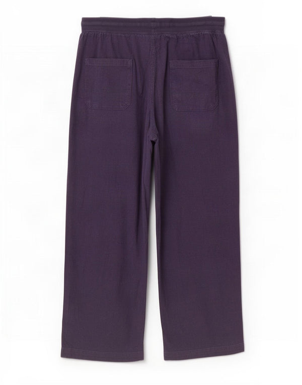 Marks & Spencer Womens Loose Fit Trousers UK 14 Large W32 L30 Navy Blue