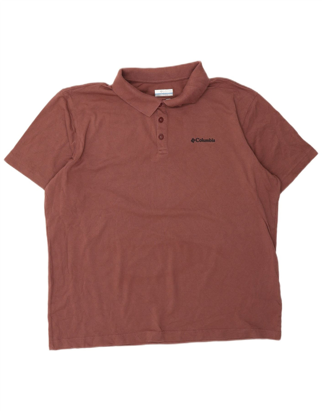 COLUMBIA Mens Active Polo Shirt XL Brown Polyester