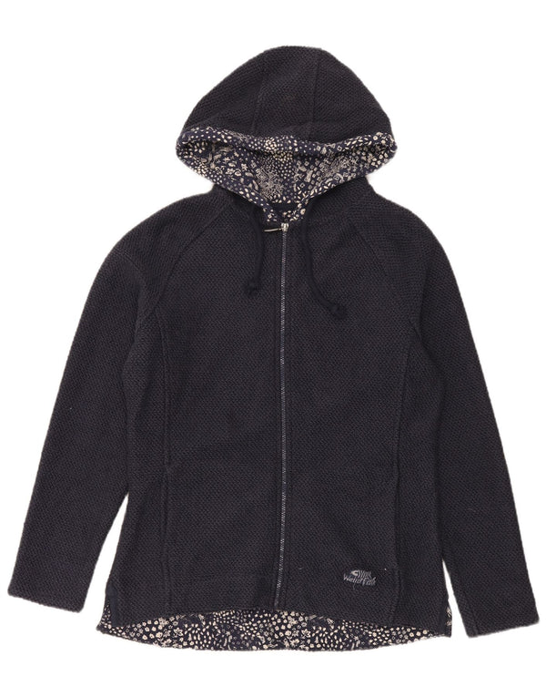 Maglione con cappuccio e zip da donna Weird Fish UK 12 Cotone medio blu navy