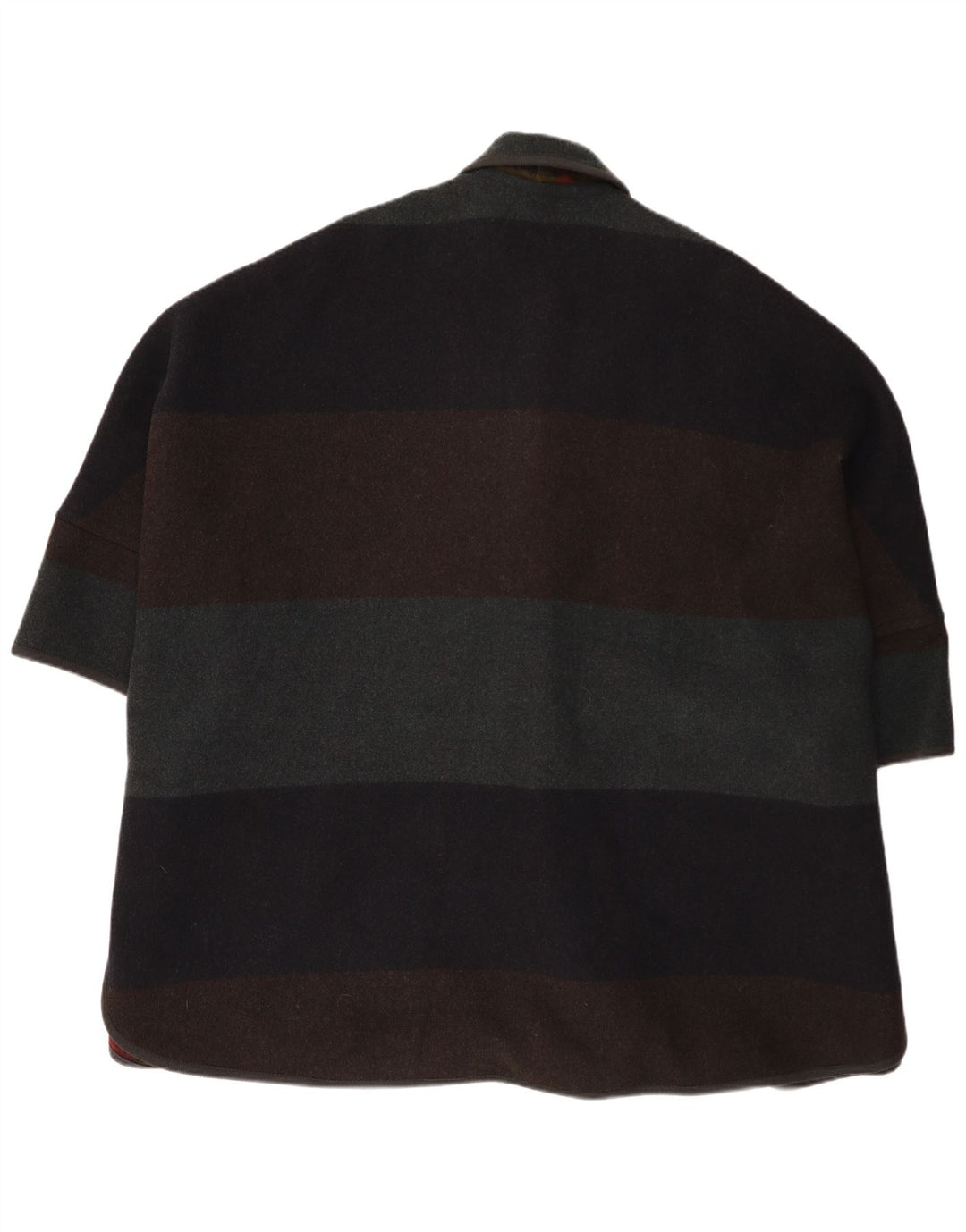 Cappotto poncho vintage da donna, taglia unica, in lana a righe multicolori