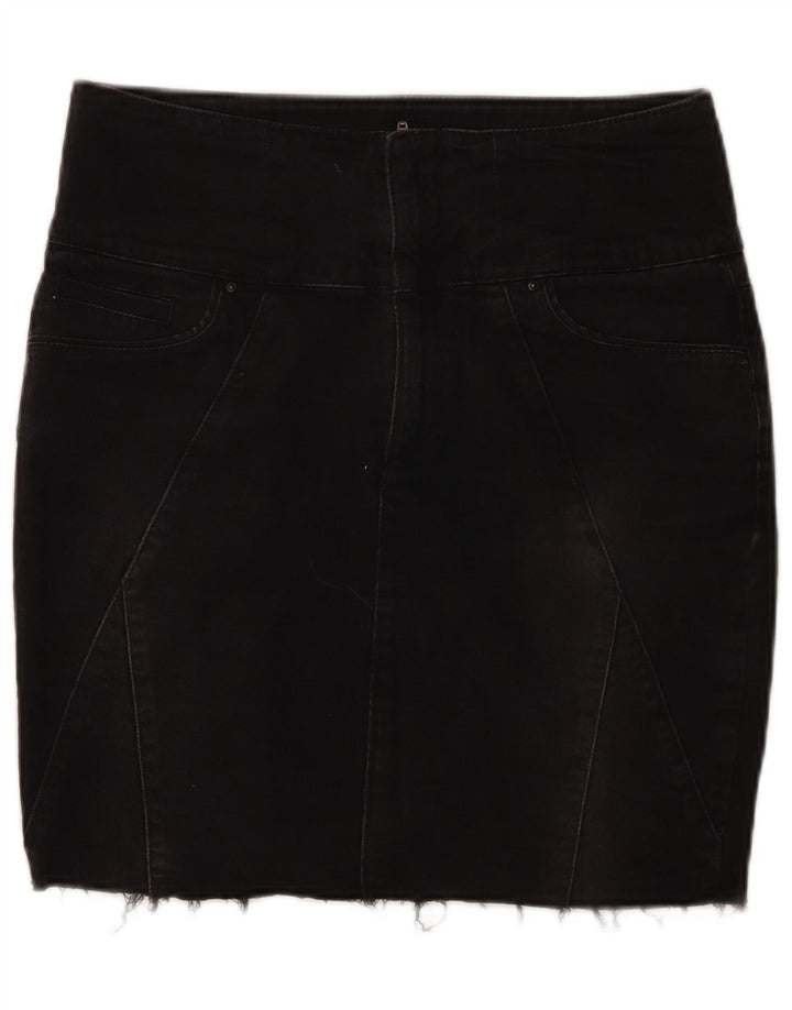 Mini gonna di jeans da donna Zara EU 40 media W30 cotone nero
