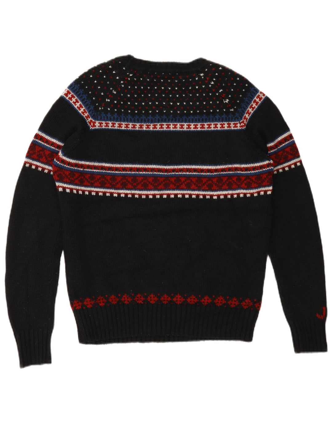 Maglione da uomo con scollo a barca con grafica Superdry, medio nero, Fair Isle