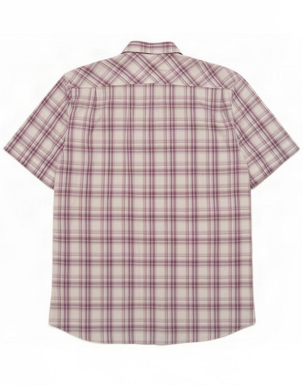 Rifle Camicia a maniche corte da uomo XL Viola a quadri in cotone