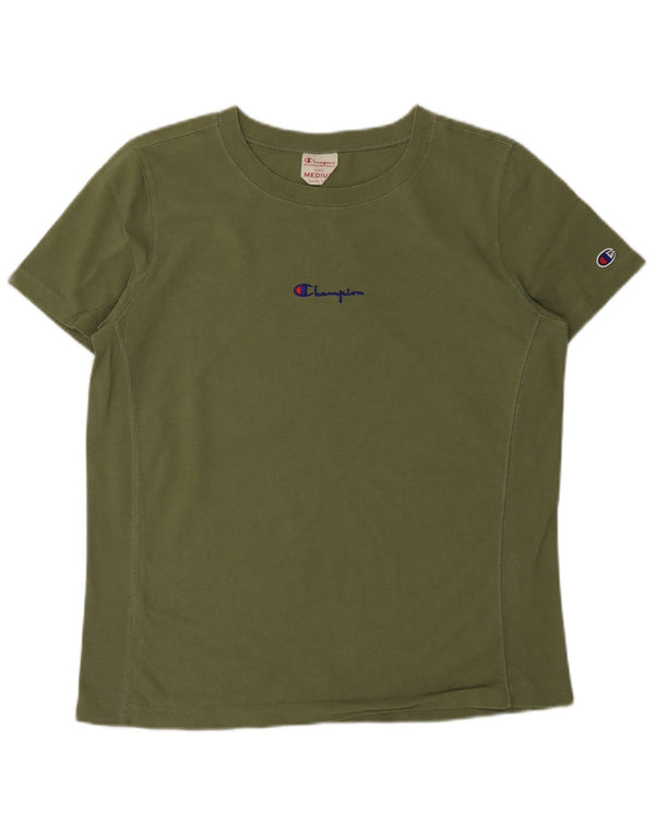 T-shirt da uomo Champion Top verde medio in cotone sportivo