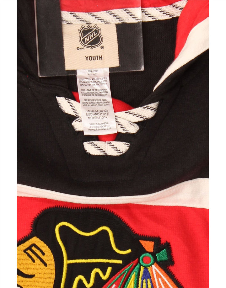 Maglione con cappuccio NHL Chicago Blackhawks da bambino 10-11 anni rosso medio