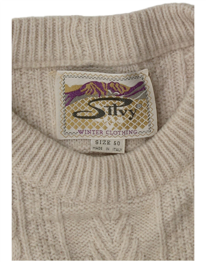 Maglione maglione girocollo da uomo Silvy IT 50 medio bianco sporco Fair Isle