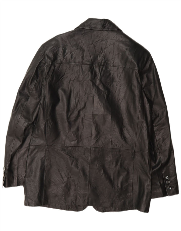 Giacca Blazer in Pelle da Uomo a 3 Bottoni Fratelli Rossetti IT 50 Large Nera