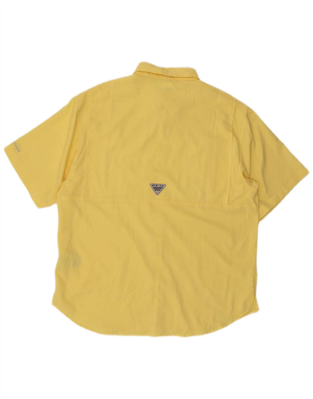 Camicia a maniche corte Columbia Omni-Shade da uomo, grande, in poliestere giallo