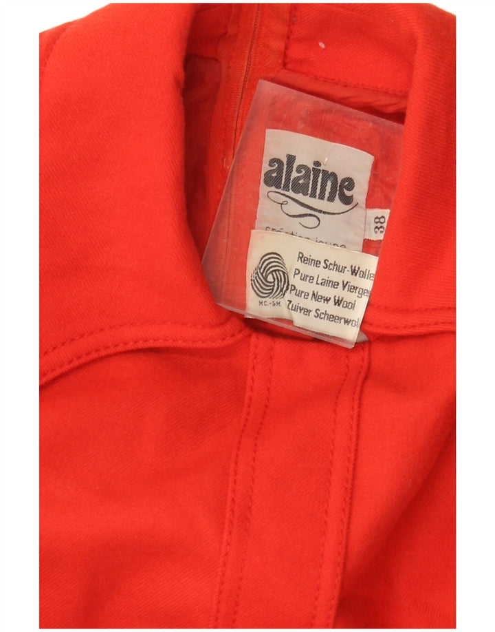 Abito a trapezio a maniche lunghe da donna VINTAGE EU 38 Lana vergine rosso medio