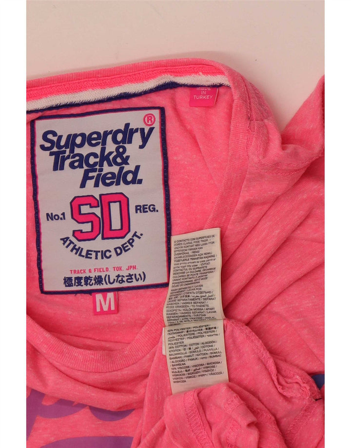 T-shirt grafica da donna Superdry Top UK 14 Poliestere screziato rosa medio