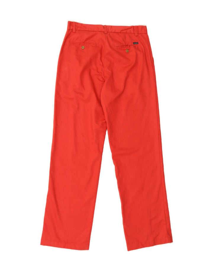 IZOD Mens Straight Chino Trousers W30 L32 Red Cotton Vintage Izod and Second-Hand Izod from Messina Hembry 
