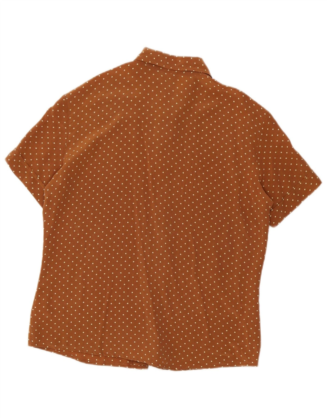 Camicia Benetton Donna IT 46 Large Marrone Seta Maculata