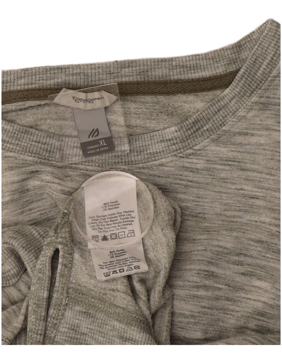 Felpa da donna EDDIE BAUER UK 18 XL Modale chiazzato grigio