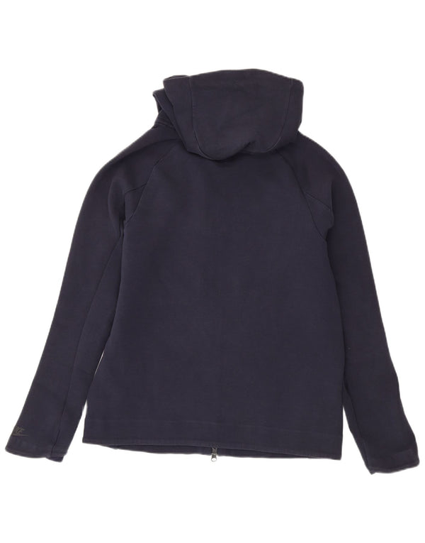 Felpa con cappuccio e zip Nike da uomo, grande, in cotone color block blu navy
