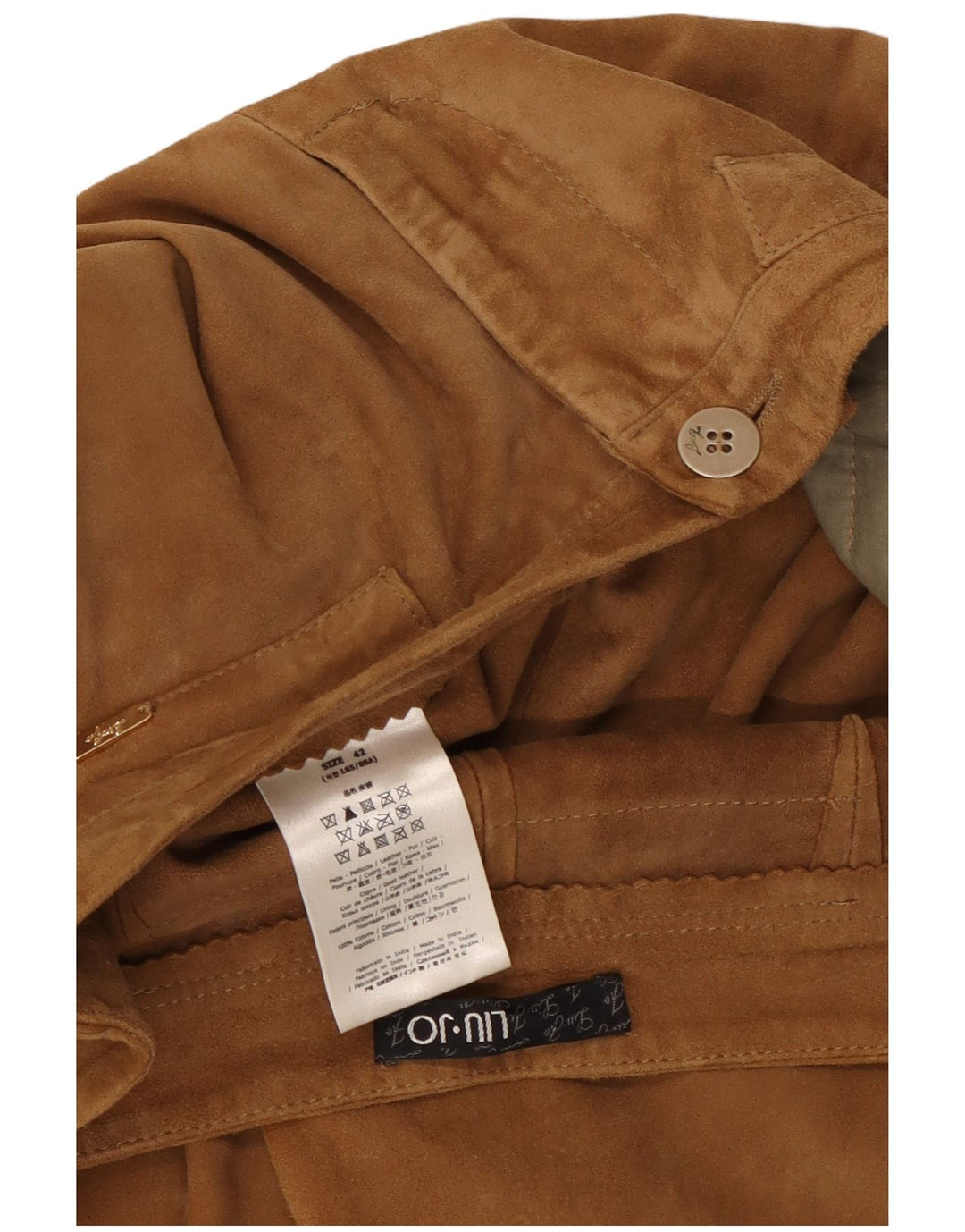 Pantaloni cropped in pelle scamosciata affusolati da donna LIU JO IT 42 medio W30 L19 Marrone