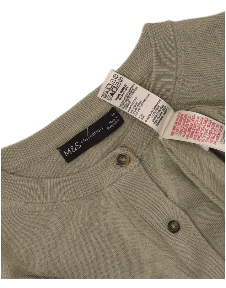 Maglione cardigan da donna Marks & Spencer UK 14 Viscosa kaki media