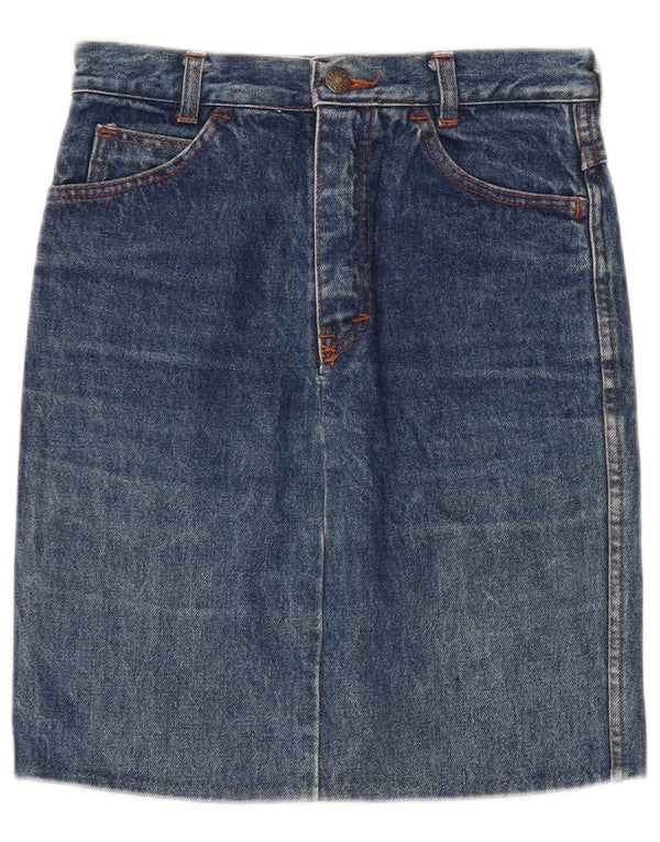 Gonna di jeans a vita alta per ragazze VINTAGE 15-16 anni W24 cotone blu