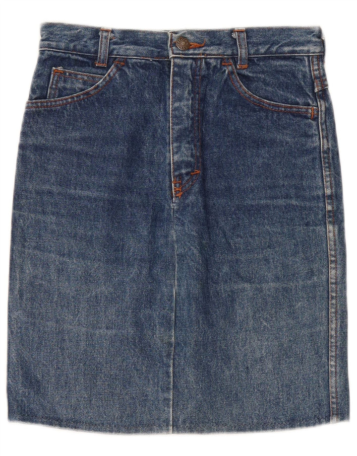 Gonna di jeans a vita alta per ragazze VINTAGE 15-16 anni W24 cotone blu