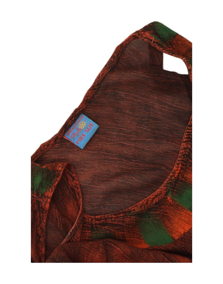 Abito asimmetrico senza maniche da donna vintage, taglia unica, tintura in cravatta multicolore