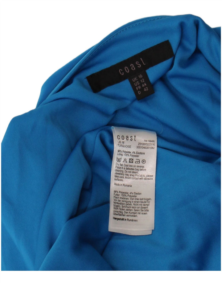 Abito lungo senza maniche da donna Coast UK 16 grande poliestere blu