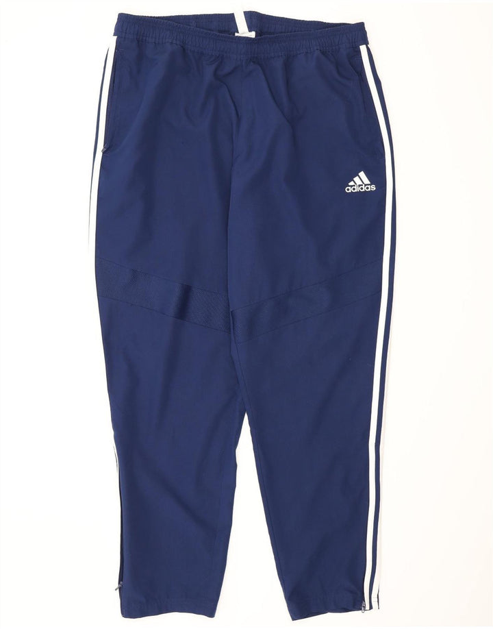 Pantaloni da tuta Adidas Climalite da uomo XL in poliestere blu navy