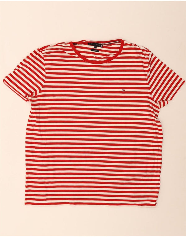 T-shirt da uomo Tommy Hilfiger Top 3XL cotone a righe rosse
