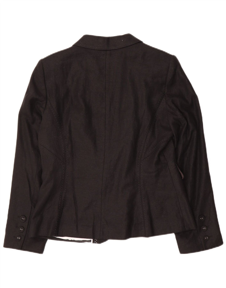 Giacca blazer a 3 bottoni Marks & Spencer da donna UK 14 lino medio nero