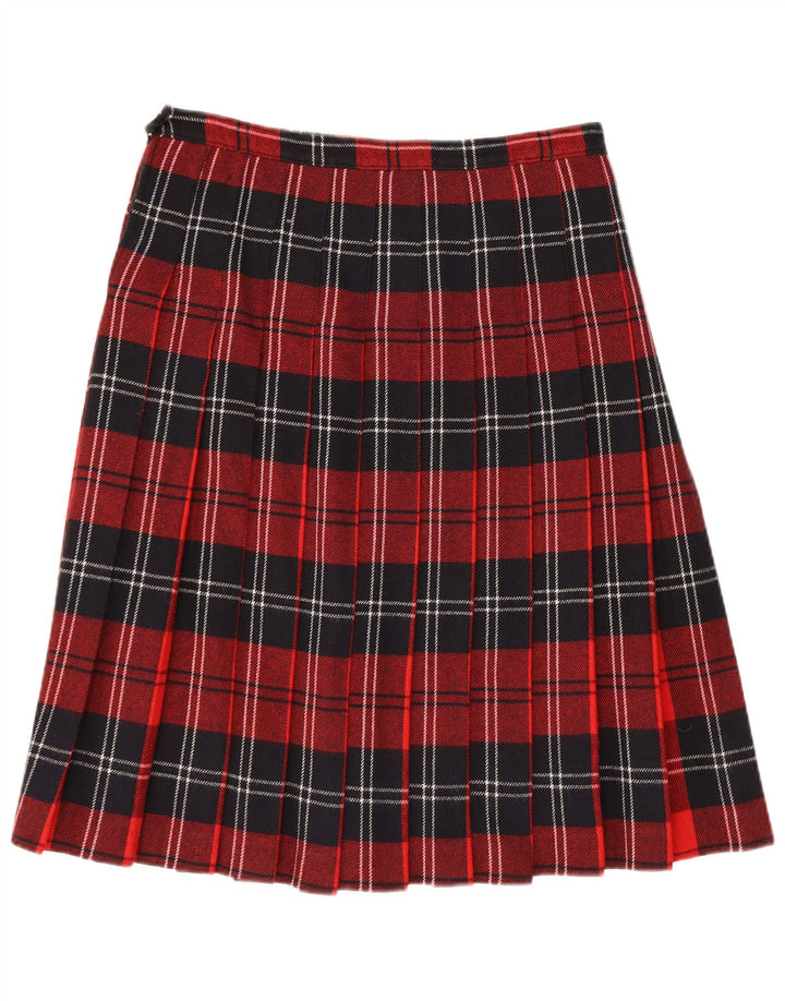 Gonna a pieghe vintage da donna a pieghe W30 a quadri rossi medi