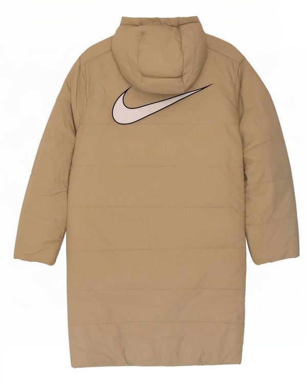Cappotto imbottito con cappuccio grafico oversize da donna Nike UK 6 XS Beige