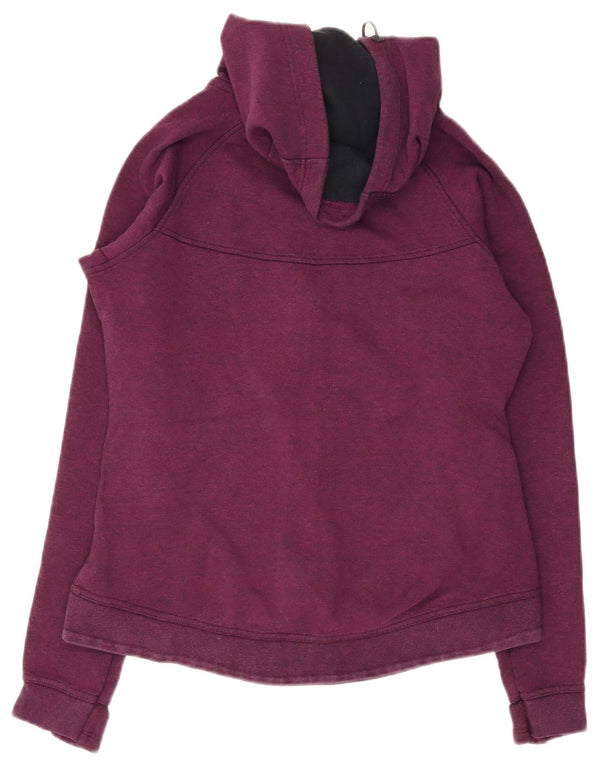 Felpa con cappuccio e zip da donna Nike UK 14 cotone viola medio