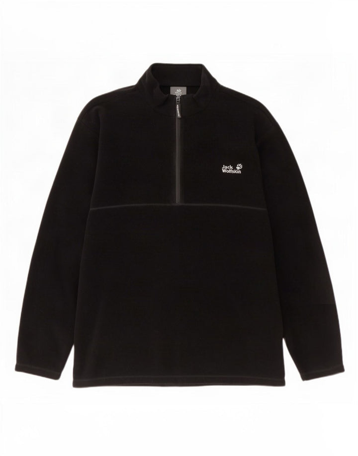 Maglione in pile da uomo con collo con zip Jack Wolfskin 2XL poliestere nero