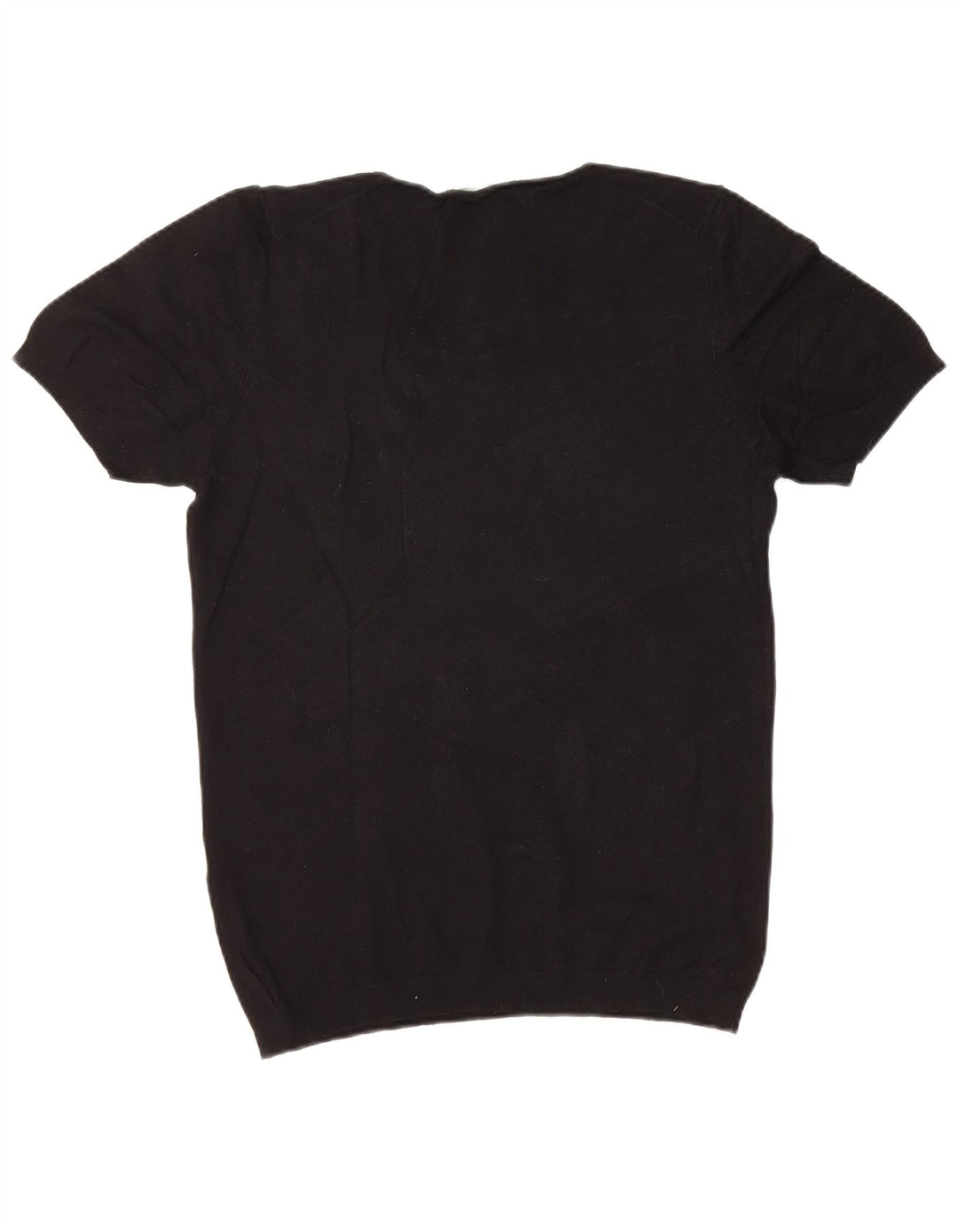 ZARA Maglione da Uomo a Maniche Corte con Scollo a Barca Nero Medio