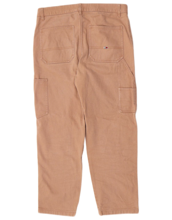 Pantaloni corti cargo dritti da donna Tommy Hilfiger W31 L25 cotone beige