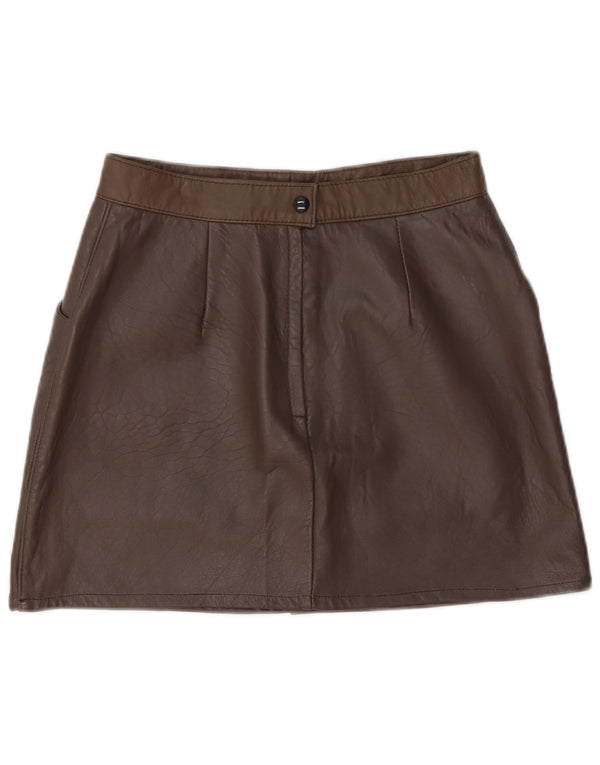 Rumors N Gossyp Womens Canada Mini Leather Skirt UK 10 Small W30 Brown
