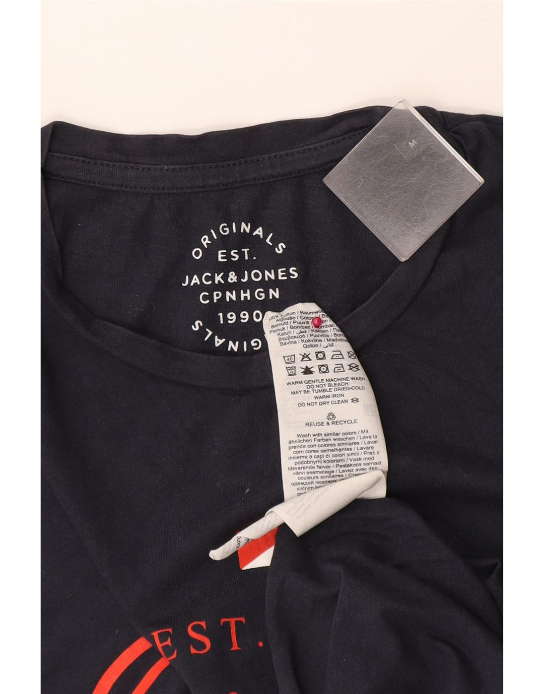 T-shirt grafica da uomo Jack & Jones Top in cotone blu navy medio