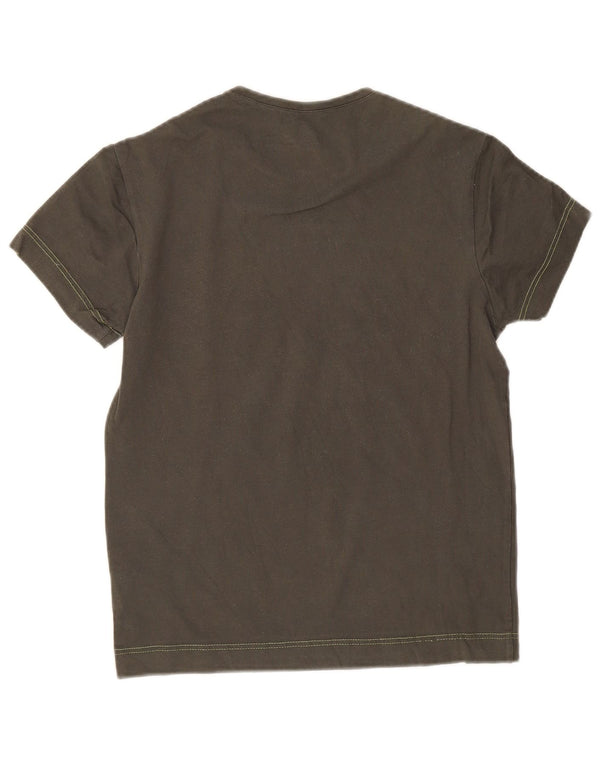 Calvin Klein Jeans T-shirt grafica da uomo Top Small in cotone kaki