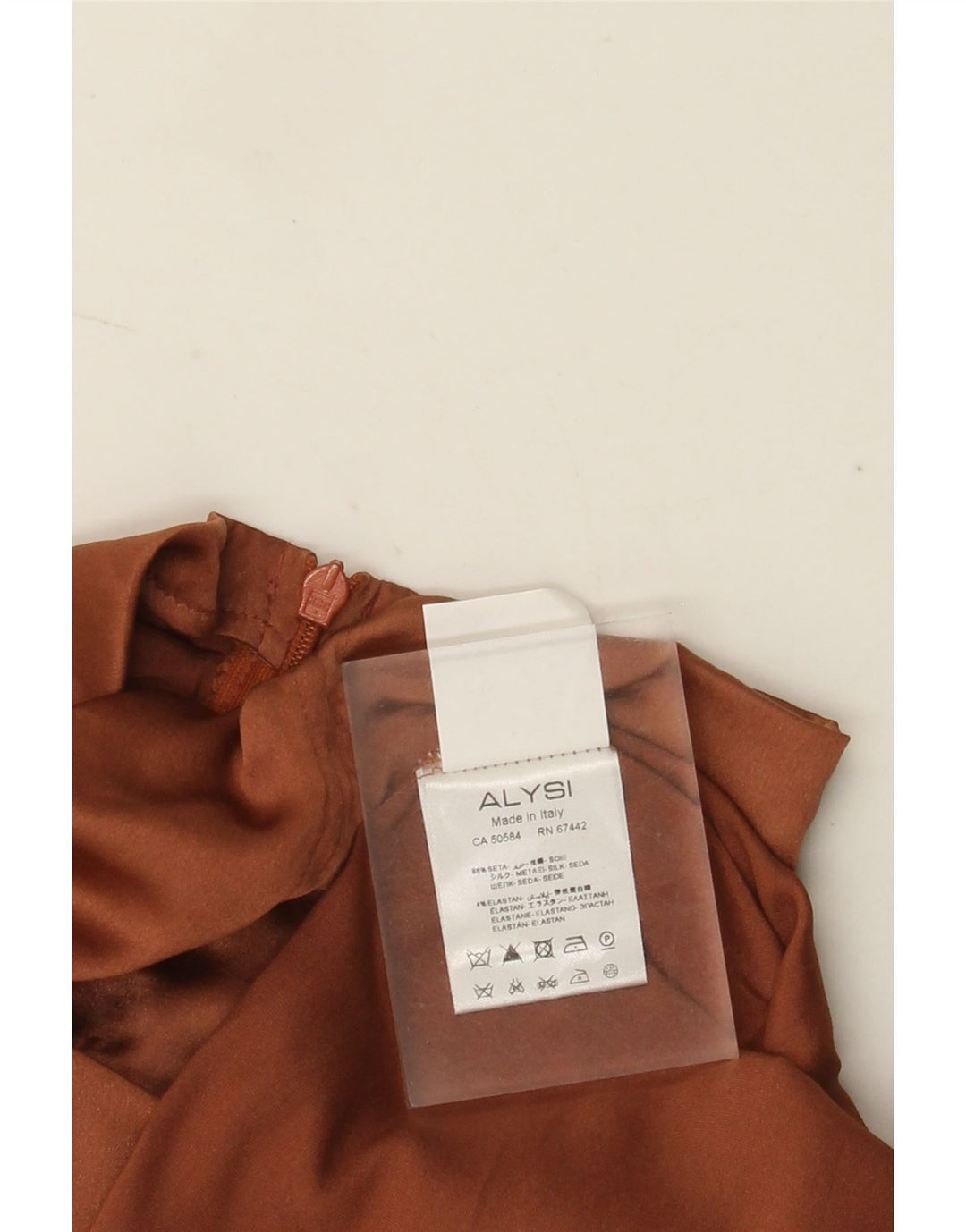 Camicetta a maniche lunghe da donna ALYSI Top UK 10 piccola seta marrone