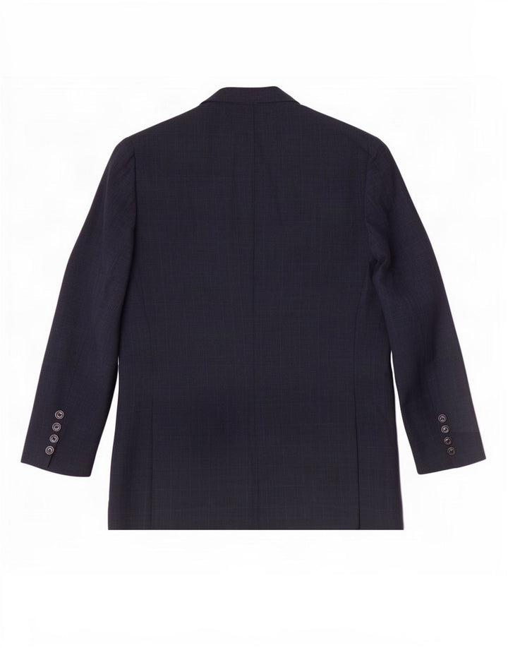 Giacca blazer da uomo a 2 bottoni Zara EU 52 grande poliestere a quadri blu navy