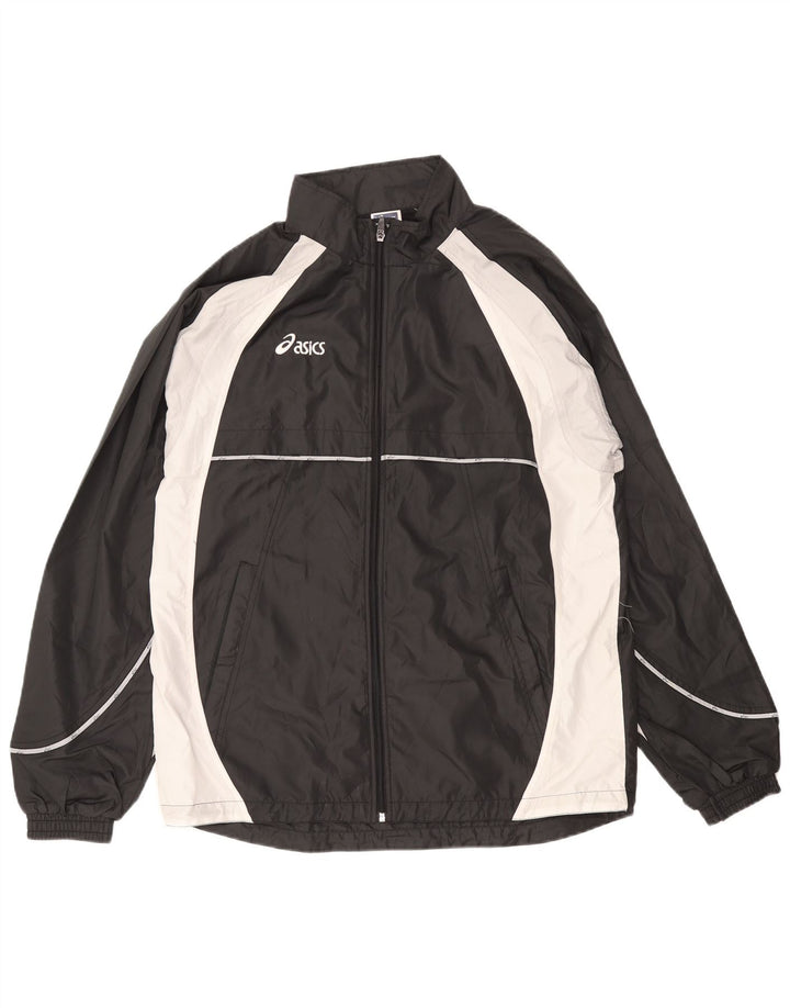 Giacca da tuta da uomo ASICS XL nera in microfibra color block