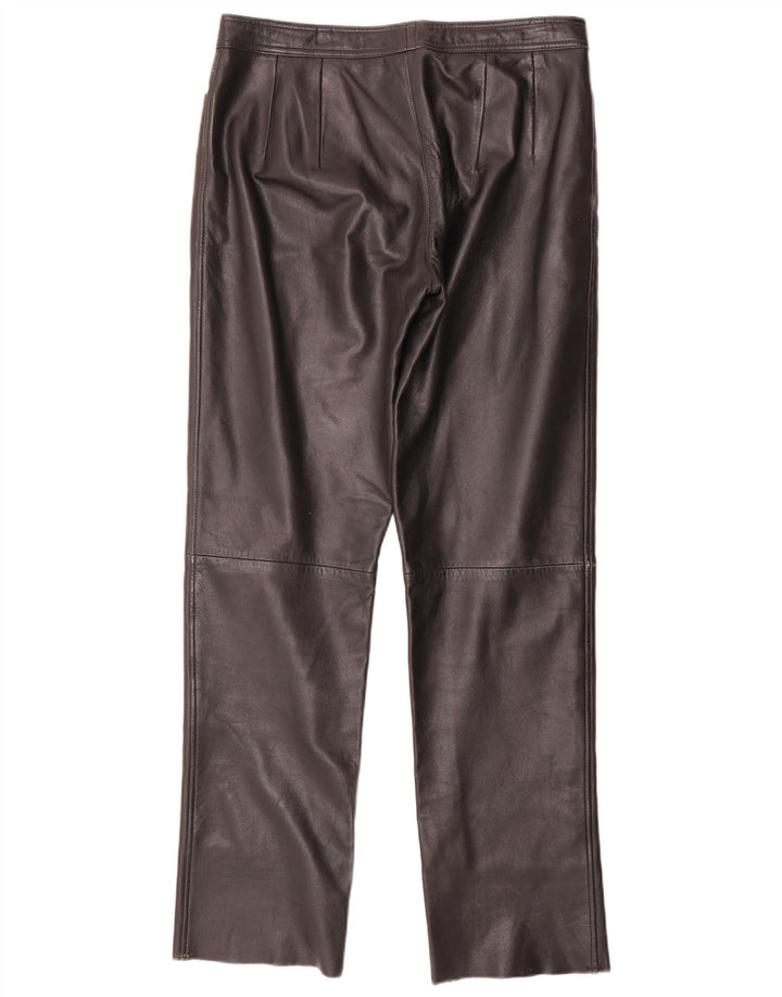 Pantaloni dritti in pelle da donna Maddox IT 44 medio W32 L32 neri