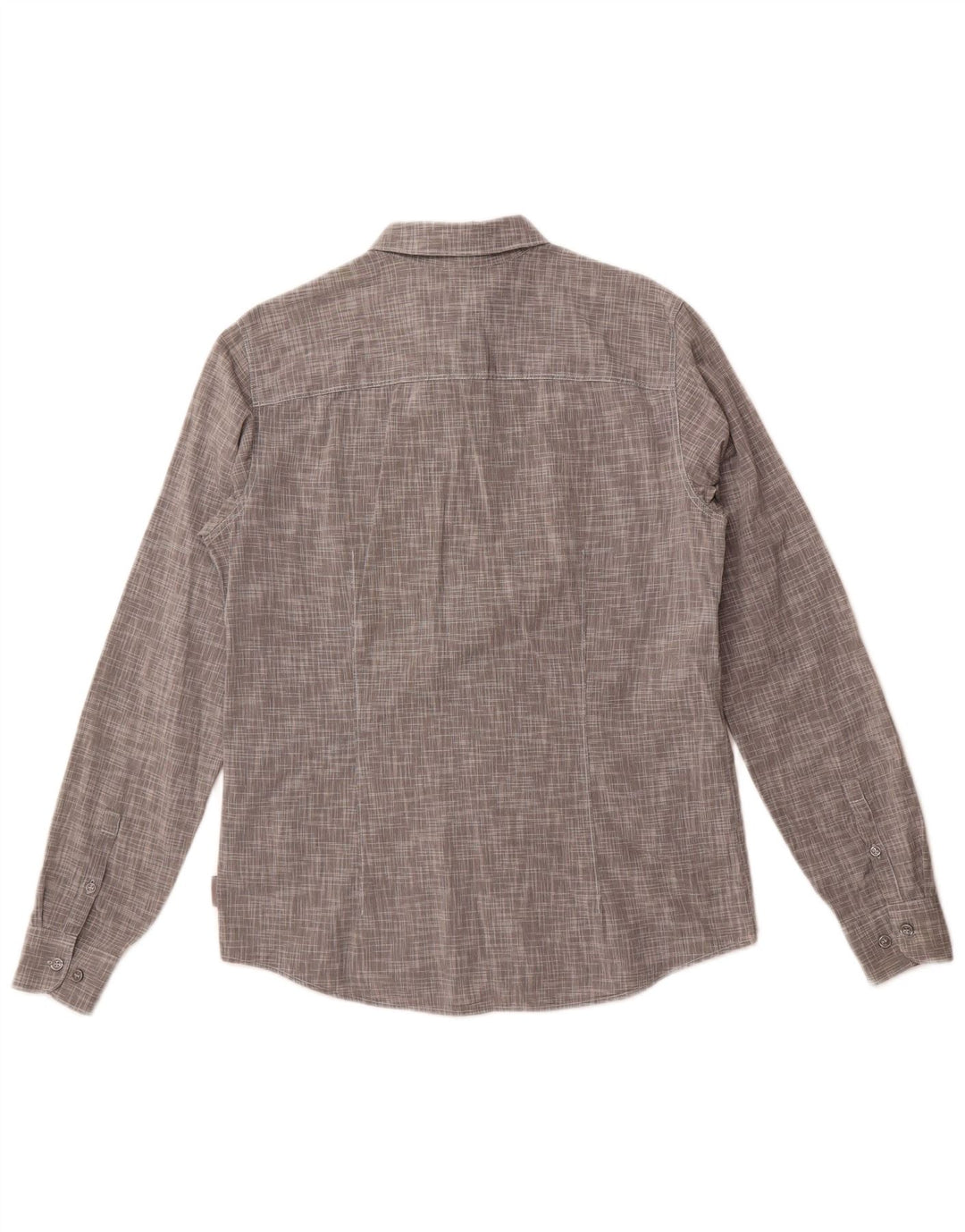 Camicia slim fit da uomo Calvin Klein Jeans in cotone chiazzato grigio medio