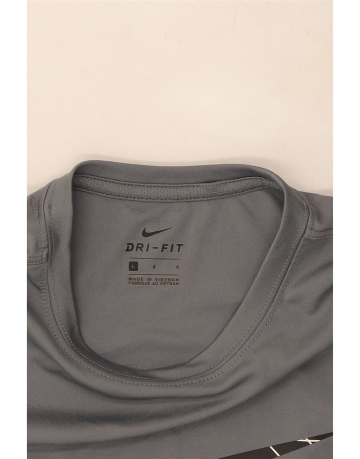 Canotta grafica Nike Dri Fit da ragazzo, 12-13 anni, grande, in poliestere grigio