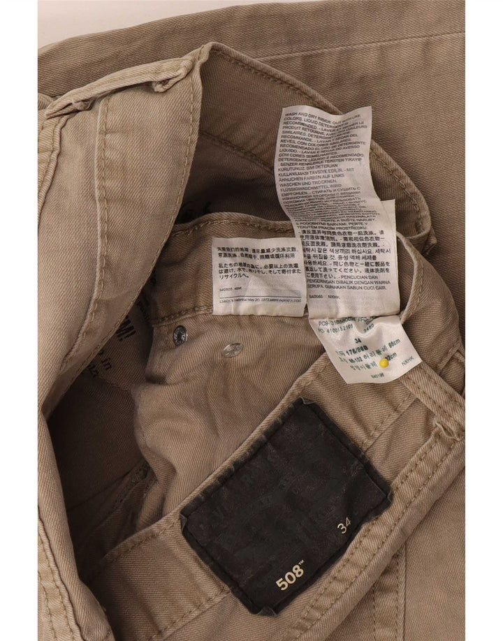 Levi's Uomo 508 Pantaloncini di jeans W34 Large Cotone Beige